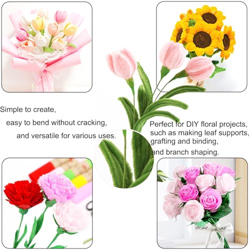 16-inch Green Paper Wrapped Flower Stems for Wedding Bouquets, DIY Floral Arrangements (Pack of 100) 16 Gauge Party Decoration Paper Flower Sticks - color: 16 Gauge Green Paper Wrapped Wire 100pcs