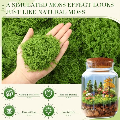Dingion 24.7oz Fake Green Moss for Crafts, Artificial Faux Moss Bulk for Wedding Party Decor, Table Centerpieces, DIY Floral Decorative Arrangements, Fairy Gardens, Indoor Outdoor Use(Fresh Green) - color: Fresh Green