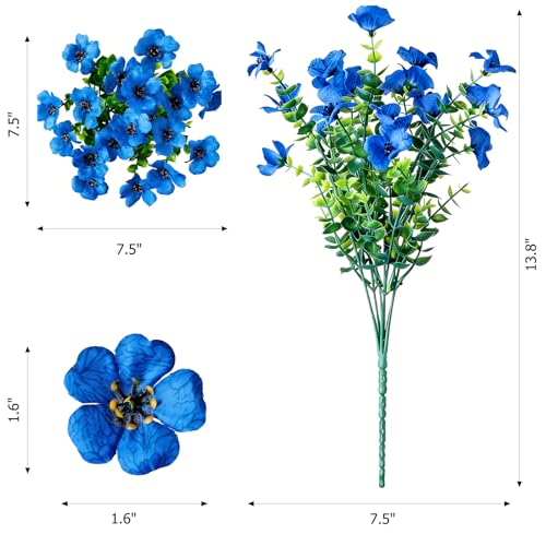 Artificial Flowers for Outdoors,Blue