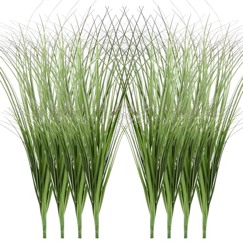 FOIMAS 12pcs Artificial Grass Plants,15.74" Faux Shrubs Wheat Grass Greenery Stems Fake Plants for Indoor Outdoor Home Decoration - size: 15.74