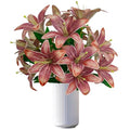 Artificial Coffee Lilies Flowers,10Pcs Faux Lily Flower,20''Tiger Lily Branch with 2 Full Blooms , Faux Fake Lilies Plants for Wedding Bouquet Home Party Indoor Floral Arrangements (10, brown) - color: Brown