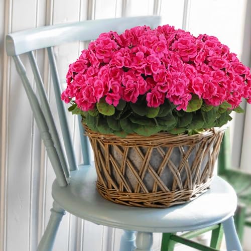 CITYES 8 Pcs Artificial Geraniums Flowers Silk Geraniums for Outdoors UV Resistant Artificial Geranium Bush Rose Red Faux Flowers Plant for Planter Garden Home Decor Patio Vase Table Centerpiece - color: Rose Red