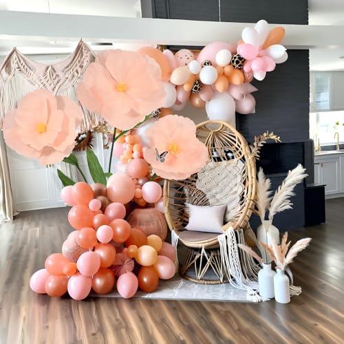 5.8 Ft Giant Artificial Flowers,Large Paper Flower,Huge Poppy Flowers Decoration for Wedding,Hotel,Office,Window Display and Home Farmhouse Decor(Champagne) - color: Light Chanpagne