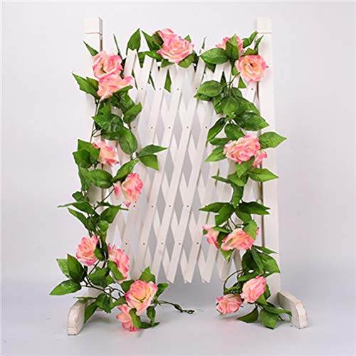 2 Pack 4.2 Feet/Piece Artificial Flower Vine Rattan Hanging Silk Rose Garland for Wedding Venue Backdrops Flower Walls Photo Background Bridal Showers, Baby Showers, and Event Decor (Champagne) - color: Champagne