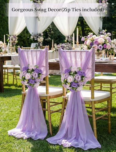 BLOSMON Wedding Rose Centerpieces Tables: Purple Lilac Pink Fake Roses | 10 Pcs Faux Flowers Balls Arrangement for Table Decor - Artificial Silk Floral Bouquet with Base Party Reception Decorations - color: Purple & Lilac & Light Pink