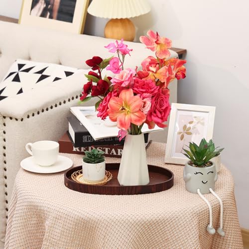 CEWOR Artificial Flowers Fake Flowers for Vase Silk Faux Flowers for Wedding Bouquets Flower Arrangements Floral Table Centerpieces Home Kitchen Garden Party Décor (Pink) - color: Pink