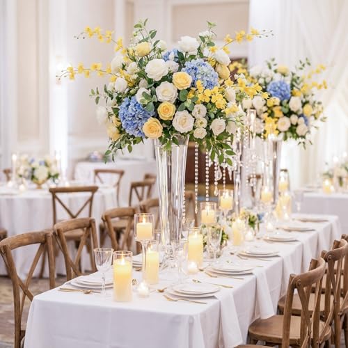 Artificial Orchid Silk Fake Yellow Flowers 5PCS Long Stem Artificial Flowers that Look Real Dancing Lady Orchids for Tall Vase Home Outdoor Wedding Party Office Decoration(Yellow) - color: Yellow