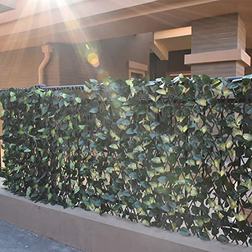 Expandable Fence Privacy Screen for Balcony Patio Outdoor,Decorative Faux Ivy Fencing Panel,Artificial Hedges (Single Sided Leaves)… - color: Mint