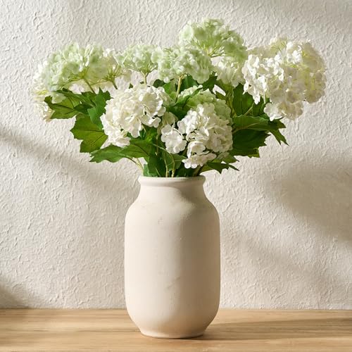 SIDUCAL Rustic Farmhouse Flower Vase | 9.5 Inch Large Ceramic Vase | Pampas Grass | Modern Farmhouse for Home Decor, Table, Living Room Decoration, Shelf Decor, Mantel, Fossil - color: Fossil