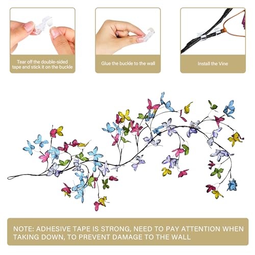 Bexdir Lighted Willow Vine 6FT, Enchanted Willow Vine Lights Battery Operated with Butterfly Decoration Plug in, Vine Lights for Wall Chirstmas Holiday Fireplace Decor - color: Multicolor