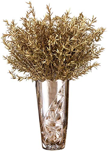 Christmas Artificial Plants, Fake Golden Plant Spiky Leaf Grass Flowers Bush Fern Bushes Faux Shrubs Indoor Outside Hanging Planter Home Garden Decor Festival Decoration - Gold 4 Pcs - color: Gold Grass/ 4 Pack