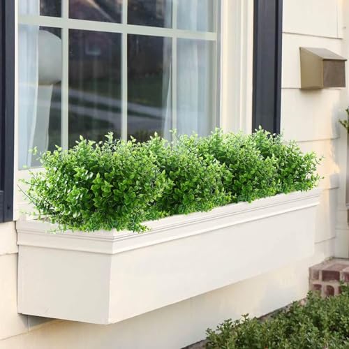 5 Bundles Artificial Eucalyptus Artificial Grasses Fake Greenery Boxwood Stems Fake Plants and Greenery Springs for Farmhouse,Home,Garden,Office,Patio,Wedding and Indoor Outdoor (Green) - color: 6bundles-eucalyptus Leaf