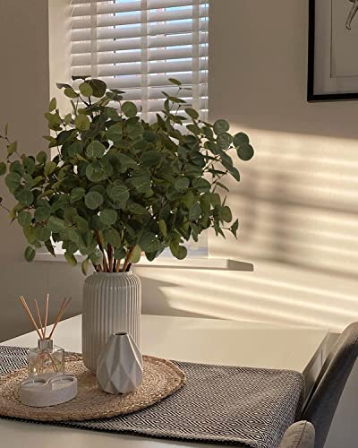 Beferr 6Pcs Artificial Eucalyptus Stems Greenery Stems 24" Tall Fake Plants Decor Faux Floral Stems for Vase Home Party Wedding Decorations - color: Green Eucalyptus