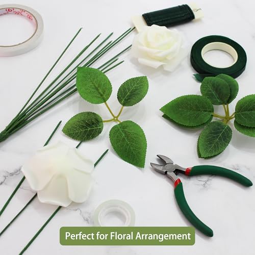100 Pcs Artificial Flowers Green Leaf Bulk Faux Greenery Silk Fake Rose Leaves Bouquet Garland Wreath Floral Arrangement Supplie DIY Craft (4 Medium-Leaf Green) - color: 04. 4 Medium-leaf Green