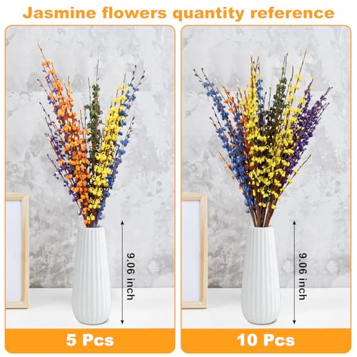 Wootkey 29.5" 10 Pcs Colorful Long Jasmine Artificial Flowers Faux Dry Jasmine Flowers for Vases Indoor Home Decorations Spring Party Decor (DeepColor) - color: Deepcolor, size: 10pcs-29.5''