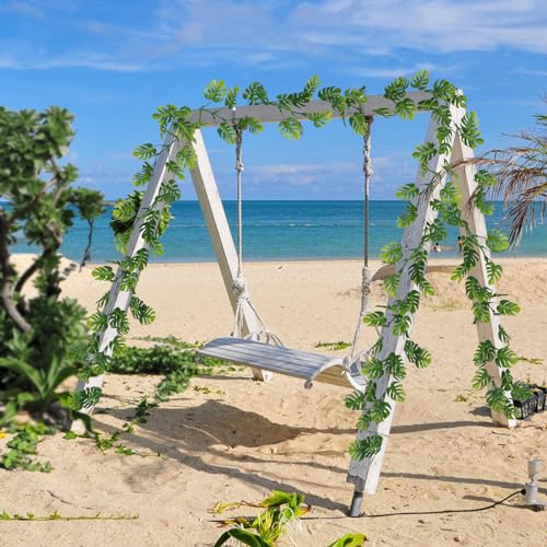 Dolicer 4Pcs Artificial Monstera Leaf Vines, 5.6Ft Fake Hanging Greenery Plants Tropical Palm Leaves Ivy Vine Monstera Garland for Home Garden Porch Patio Hawaiian Party Indoor Outdoor Décor - color: Monstera Leaf Vines - 4pcs