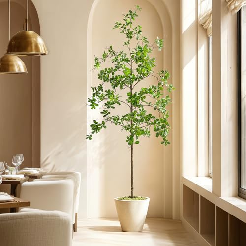 Bailikang 7FT Artificial Black Olive Tree Artificial Olive Plants, Tall Faux Olive Tree Faux Silk Plant Fake Plant Ultra-Realistic Silk Leaves & Natural Trunk Indoor Outdoor Use - color: Green Olive Tree, size: 7ft