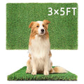 Artificial Grass Turf 3x5 FT Dog Pee Pad, Large Synthetic Turf Mat with Drainage Holes for Potty Training, Reusable Fake Grass Rug Outdoor Patio Balcony, Green - size: 3x5FT
