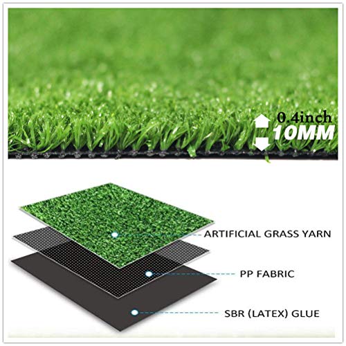 Artificial Grass Rug Green Fake Grass Carpet 4X11 FT, Pet Turf Mat Dog Grass Pee Pad with Drainage Holes, Indoor Outdoor Synthetic Lawn for Patio, Balcony, Deck, Yard - color: 4 Ft Customized, size: 4FTx11FT