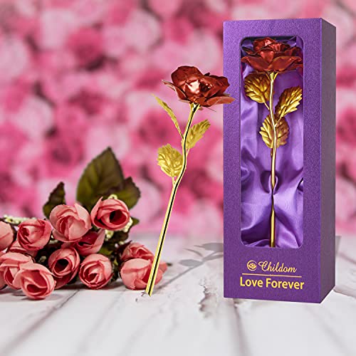 Childom Mothers Day Rose Gifts for Mom,Birthday Gifts for Women,Mothers Day Flowers Gifts for Mom from Daughter Son,Red Artificial Flowers Gift for Her,Wife,Grandma,Christmas,Valentines,Anniversary - color: Red