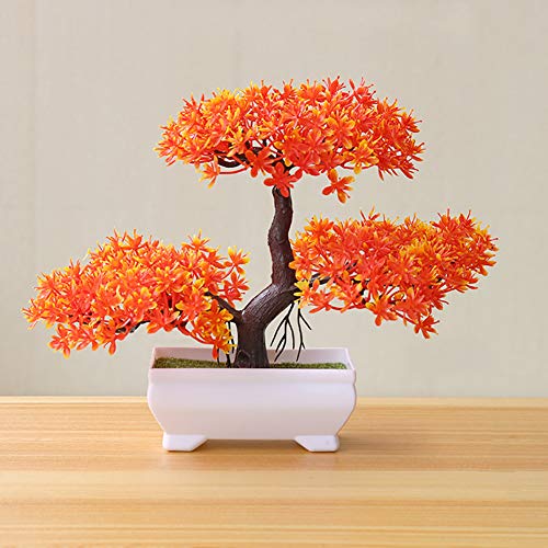 Artificial Bonsai Tree,Fake Mini Tree Bonsai Tree Artificial Potted Plant Ornament Home Decor Green Faux Bonsai Plants Indoor