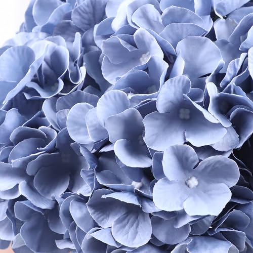 AVIVIHO 65pcs Fake Flowers Dusty Blue Hydrangea Artificial Flowers Bulk (Not Squished, No Steaming Need) Silk Flowers with Stems for Wedding Decor,Home,Baby Shower,Table Centerpieces Decoration - color: Dusty Blue, size: Medium