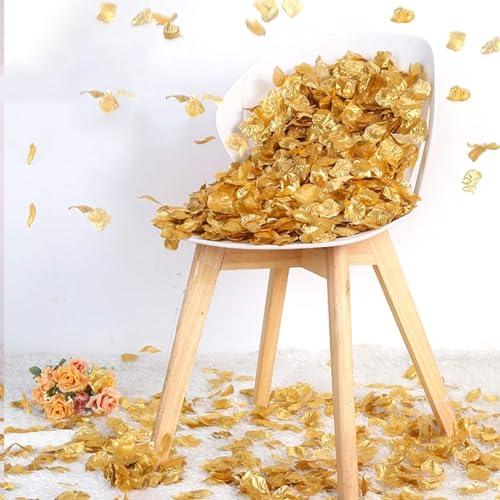 Pyrrhiax 1000Pieces Rose Petals, Artificial Flower Petals Fake Rose Petals for Romantic Night,Wedding,Proposal Anniversary Flower Decorations(Gold Color) - color: Gold Color, size: 1000pcs