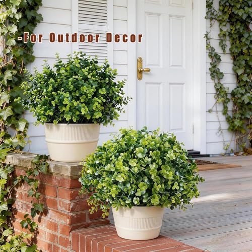 10 Bundles Fake Eucalyptus Branches, Artificial Greenery for Indoor Outdoor Decor - Realistic Faux Plants Stems for Vase, Wedding, Porch Planter and Table Centerpiece Arrangements Decoration - color: Green-10
