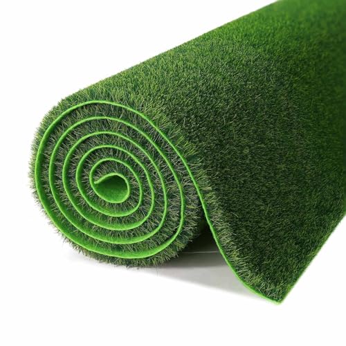 CP418YG Artificial Model Grass Mat Trains Grass Green 40 x 99cm or 16"x 38"for Decoration Craft Scenery Model DIY (8mm(0.31inch)) - size: 8mm