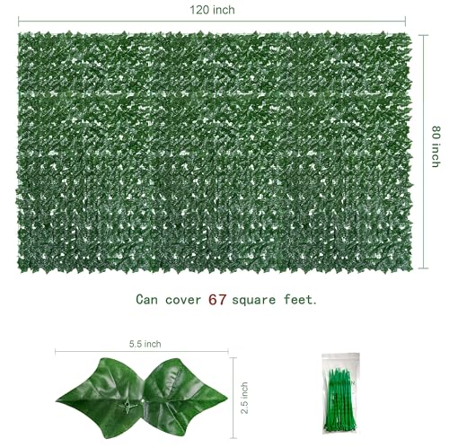 Artificial Ivy Privacy Fence Screen，PAISTAO Fake Grass Wall Panels，80"x 120" Faux Greenery Backdrop for Patio Decorations Outdoor, Balcony, Garden, Backyard Indoor Green Wall Decor - size: 1 Ivy Vines-80"x 120"