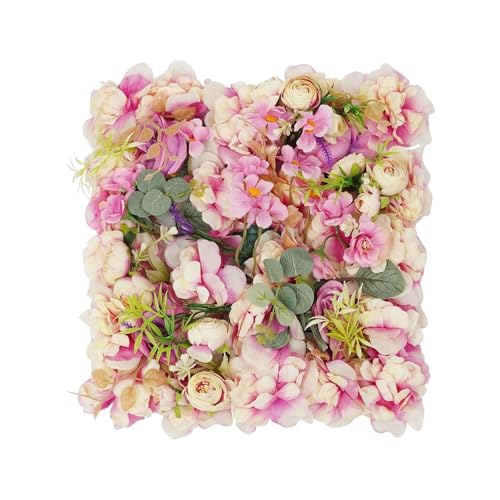 Flower Wall Backdrop, 14x14 Inch Artificial Flower Wall Panels, Peony Dahlia Wall Flowers Wall Decor for Photo Background Home Party Wedding Backdrop Decoration (Purple) - color: Purple