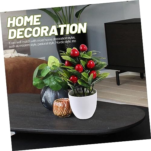 Lifelike Artificial Fruit Tree for Tabletop Decoration Realistic Potted Plant Cherry Fruits for Adornment and Vibrant Faux Bonsai