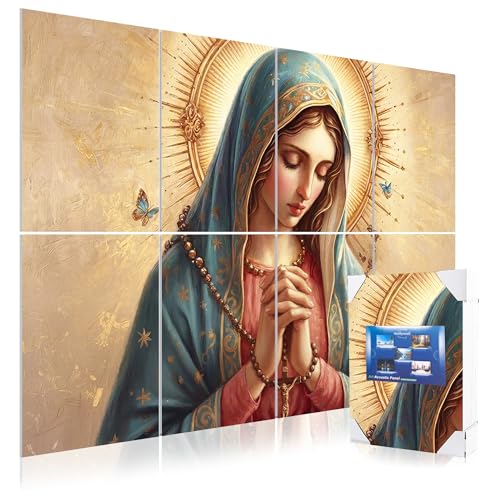 Mollywell Art Acoustic Panels, 48x32 in, Our Lady of the Rosary | Self-Adhesive, Reduces Echo, Sound Absorbing, Modern Art Wall Decor, Living Room, Studio, Bedroom, Office - color: Our Lady of the Rosary, size: 8 Pack Art