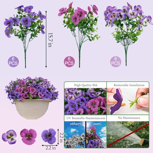 20 Pack Artificial Orchid Flowers Spring Outdoor Flowers Mixed Color Orchid Stems Outdoor Fake Flowers Uv Resistant Spring Front Porch Decor Outdoor Wedding Decorations Party Table Centerpieces - color: Mix Flower-20