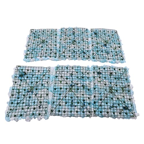 Flower Wall Panel Floral Backdrop,6Pack Faux Flower Panel,Blue and White Flower Wall Decor,Artificial Flower Backdrop Faux Flower Panel for Wedding - color: 6pcs White, Light Blue