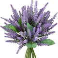 FiveSeasonStuff Dark Purple Lavender Artificial Flowers 14.6 inches 10 Stems - color: Dark Purple Lavender Bouquet