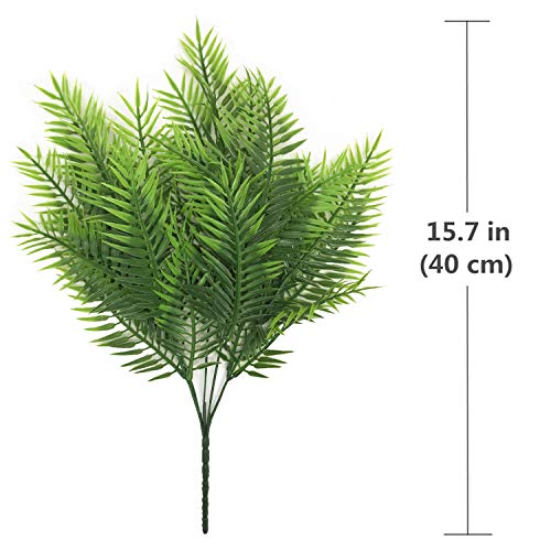 Artificial Ferns Plants, Fake Plastic Fern Leaves Shrubs Faux Plant Bushes for Outdoor Indoor Greenery Grass Home Garden Decor UV Resistant Table Arrangements DIY Decoration Planting Filler - 4 Pack - color: Persian Leaves / 4 Pack