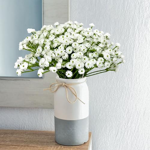 Babys Breath Artificial Flowers 12Pcs, Fake Babies Breath Bouquets Gypsophila Real Touch White Faux Flowers for Wedding Floral Arrangement Home Decor
