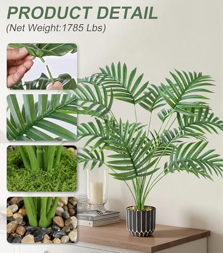 florisso 28" Artificial Areca Palm Plant Tall Fake Faux Plants Indoor Outdoor Tree for Living Room Home House Decoration - size: 28“ Palm