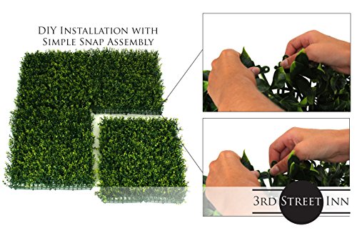 3rd Street Inn Artificial Greenery Wall Panels for Privacy - 4-Pack - color: Golden Boxwood