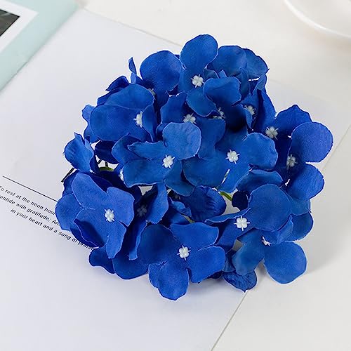 FagusHome Silk Hydrangea Heads 36 Pcs Artificial Flowers Heads and 3 Dozens Stems Fake Hydrangea Flowers with Stems for Home Wedding Decor (Dark Blue) - color: Dark Blue