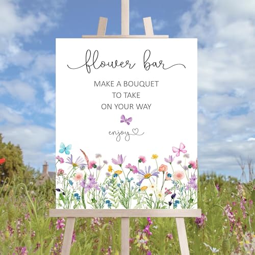 Love Is In Bloom Welcome Sign, Flower Bar Sign Make A Bouquet, Black Bow Bridal Shower Wildflower Sign, Flower Market Signs - color: Flower #9