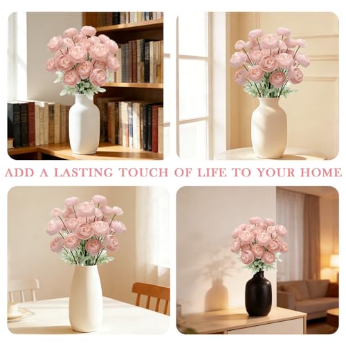 Artificial Silk Peony Fake Flowers,6PCS Artificial Faux Peonies Bulbs with 24 Silk Heads for Indoor Outdoor DIY Bouquets Wedding Centerpieces Home Decoration - color: Blush Pink