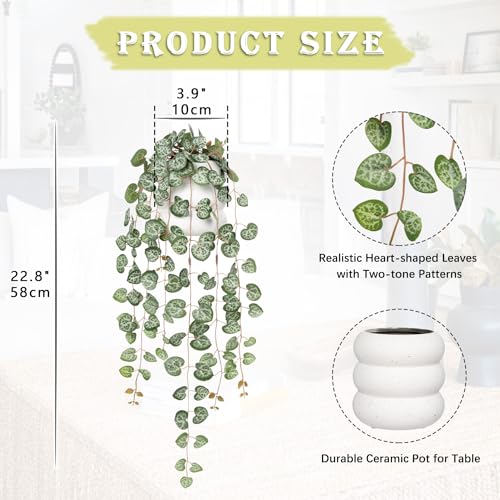 Briful Artificial Plants Indoor Fake Hanging Plants with Bubble Pot Faux Potted Greenery Silk Draping Small Plants for Home Office Shelf Bathroom Decor(Purple, 1 Pack) - color: Bubble Pot#4