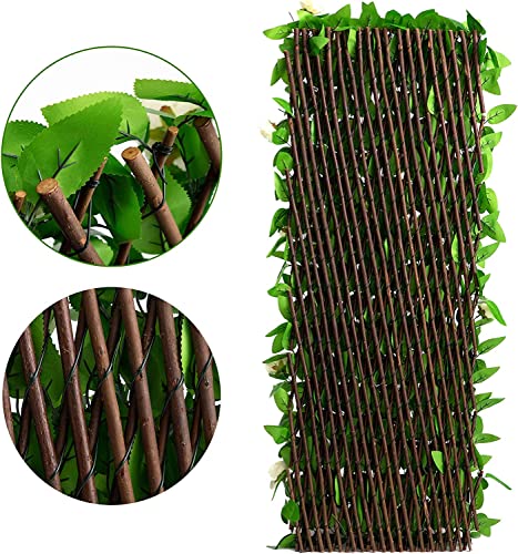 DOEWORKS Expandable Fence Privacy Screen for Balcony Patio Outdoor, 1PC Faux Ivy Fencing Panel for Backdrop Garden Backyard Home Decorations