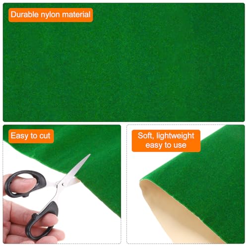 MECCANIXITY Artificial Model Grass Mat 16 Inch x 39 Inch Artificial Grass Turf Realistic Fake Grass Decor for Model Trains Scenery Craft Lawn Garden Decoration, Dark Green - color: Dark Green