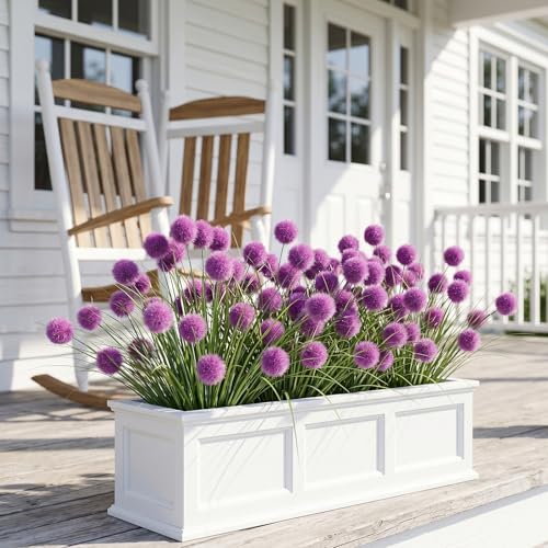 GTIDEA 24Pcs Artificial Grass Plants 17In Lavender Flowers Artificial Fake Silk Purple Floral UV Resistant for Outdoors Planters Home Garden Porch Decoration - color: 24pcs-purple