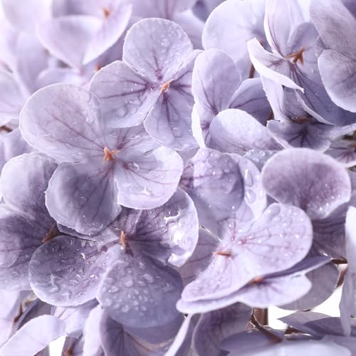 Coferset 3pcs Lavender Purple Lifelike Hydrangea Artificial Flowers 22inch Real Touch Faux Hydrangea Flower Stem for Home Party Wedding Floral Filler Arrangements Ceterpieces Bouquets - color: Lavender Purple, size: 3pcs