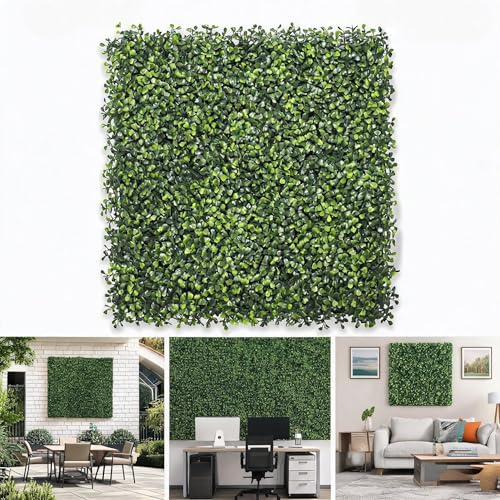 Bybeton 24-Pack 20"x20" Faux Boxwood Panels, Artificial Grass Privacy Fence Screen for Outdoor Indoor, Realistic Hedge for Garden Fence Cover, Greenery Backdrop for Patio Balcony Wall Decor - size: 20*20IN 24Pcs