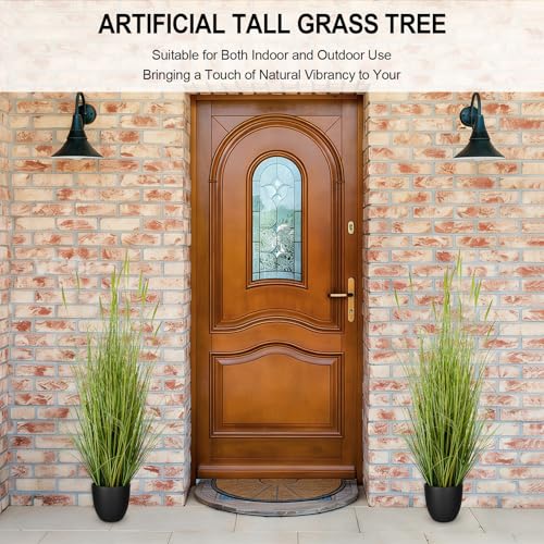 2 Pack Artificial Horsetail Grass 4ft/47.2in Potted Faux Plant for Modern Room Decor Large Tall Grass Plant Greenery for Indoor Outdoor - color: 2pac Green4